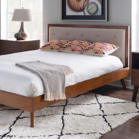Mid century tufted jackson clearance upholstered platform bed